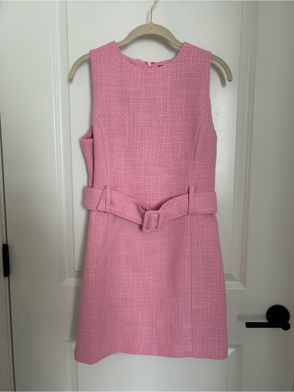 NWOT Vici Timelessly Yours Belted Tweed Mini Dress Pink Size Small